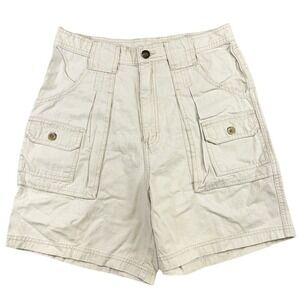 Pacific Crest Vintage 90s Khaki Cotton Cargo Shorts Women 10 Tan Utility High